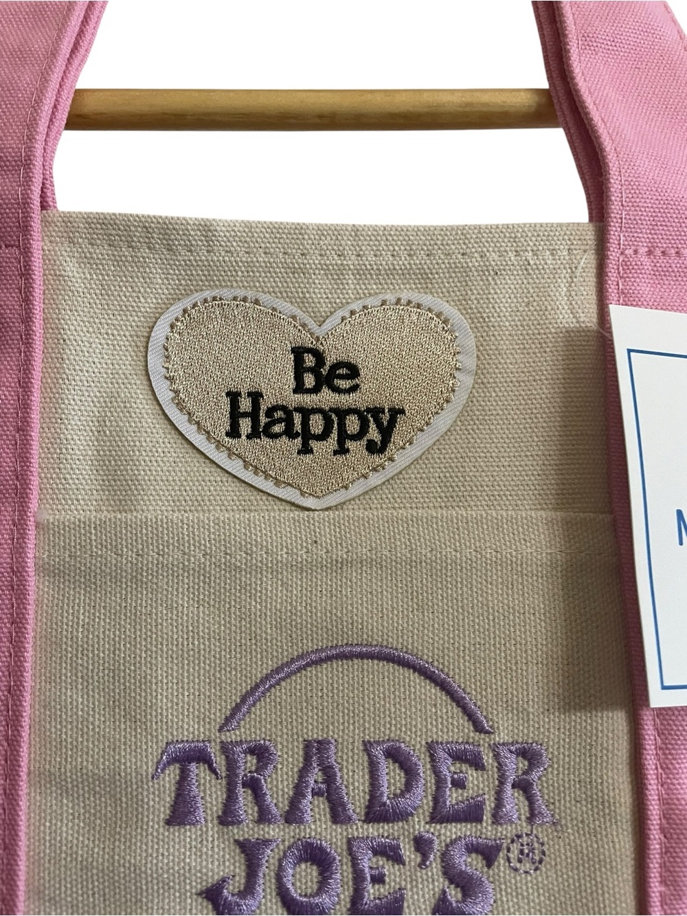 Custom Trader Joe’s Mini Pink Canvas Tote Bag - Picture 4 of 4